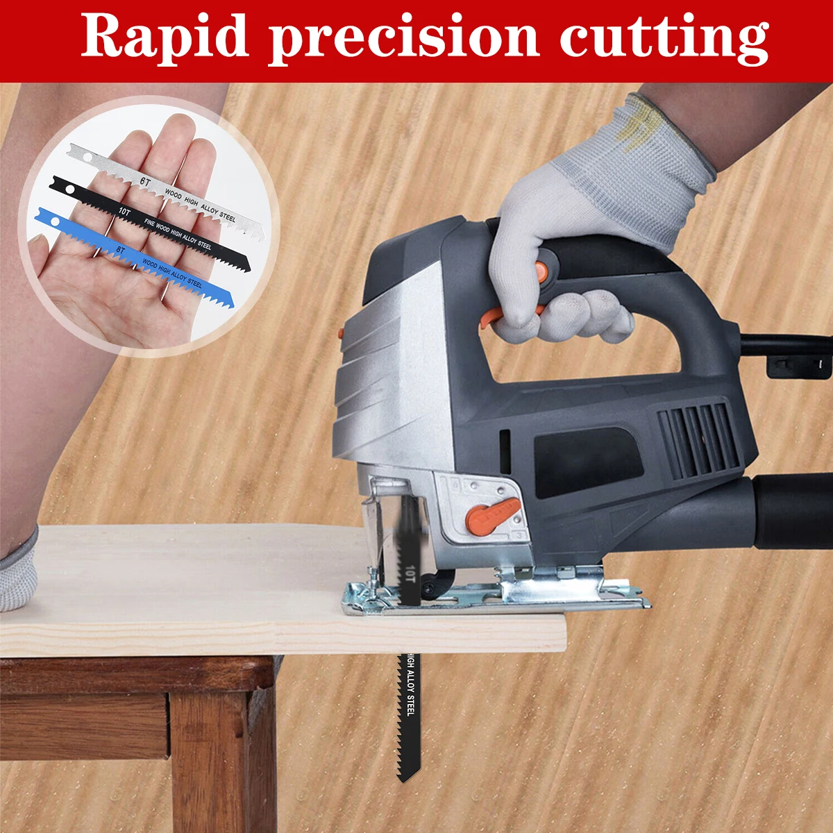 25Pcs Jig Saw Blade High Carbon Steel Assorted Saw Blades with U-shank Sharp Jigsaw Blade Woodworking Tool for Bosch DEWALT