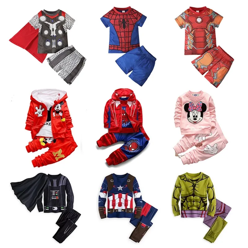 Baby Boys Superhero Clothes Set Kids T Shirt + Short Pants Outfits