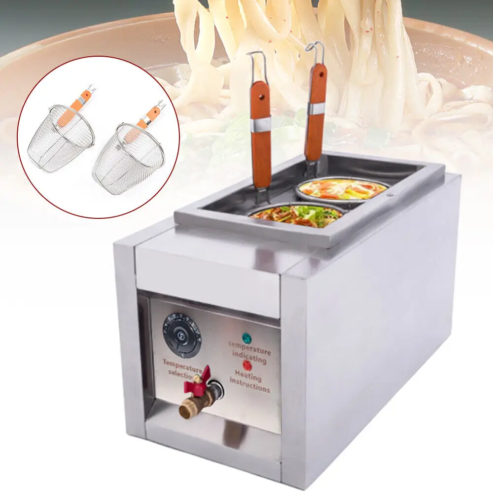 

Pasta Cooker Electric Noodle Boiler 2 Hole Noodle Stove Stainless Steel Commercial Noodle Cooking Machine 2000W