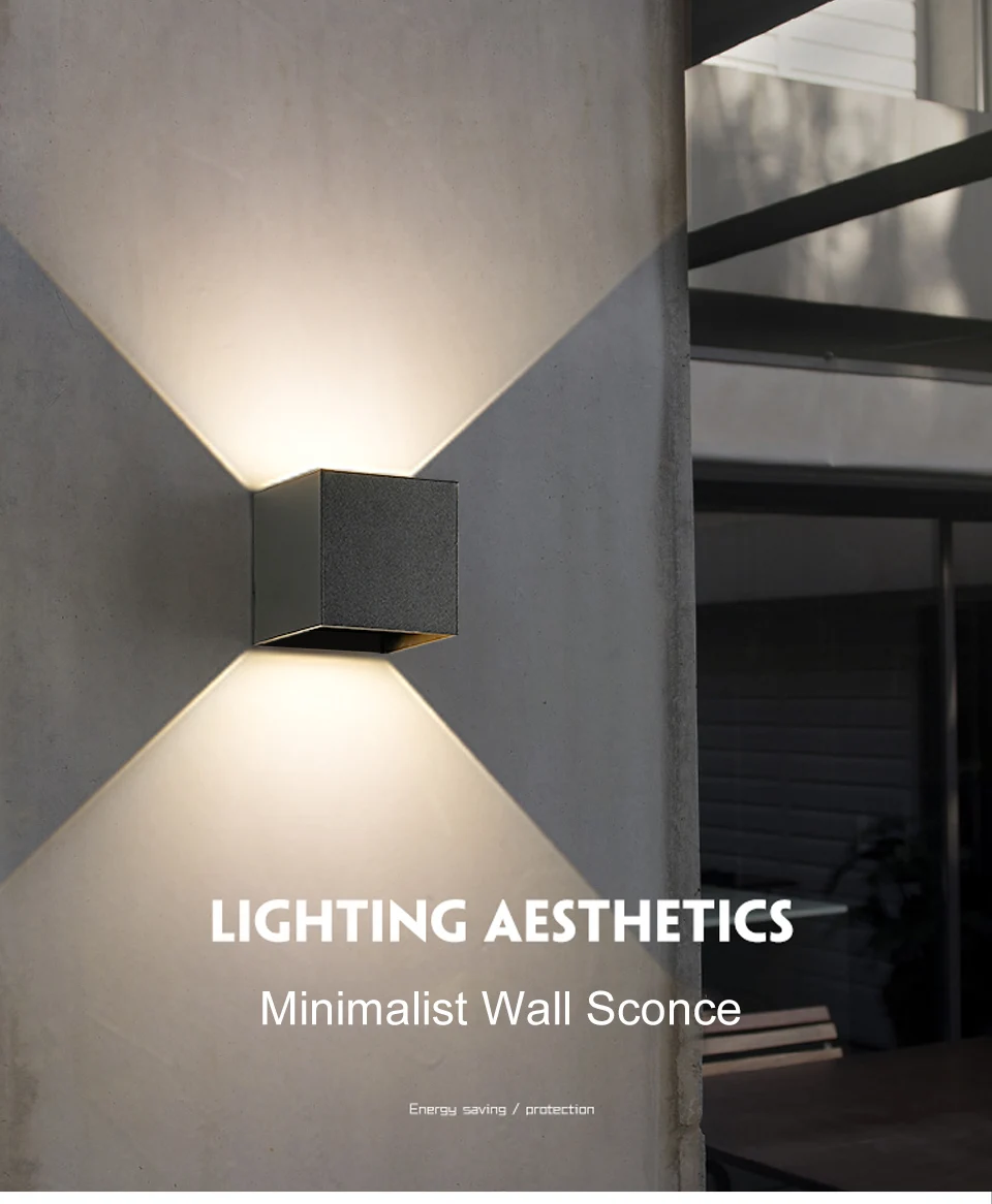 LED Wall Lamps 7W Cold White Warm White Waterproof Outdoor Interior Modern Nordic Square Wall Lights For Indoor Garden Corridors