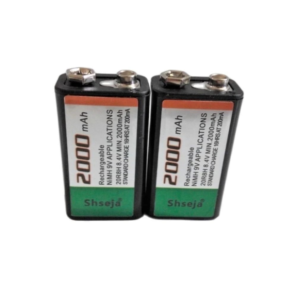 2pcs/lot  SHSEJA 2000mAh 9V rechargeable battery 9 volt Ni-MH battery for Microphone Free shipping