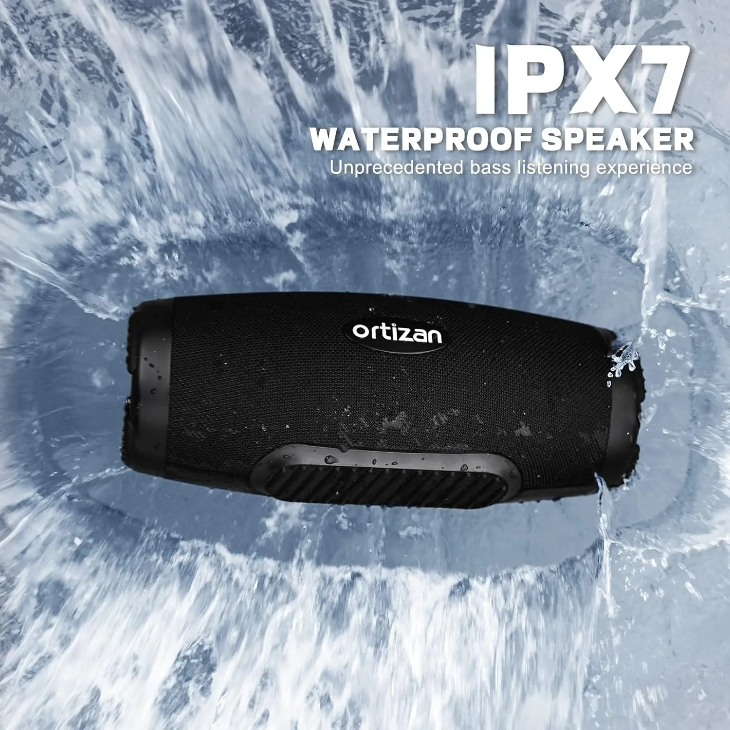 Ortizan 80W Bluetooth Speaker with Powerful Sound and Deep Bass IPX7 Waterproof Outdoor Loud Subwoofer Boombox for Party Camping 4