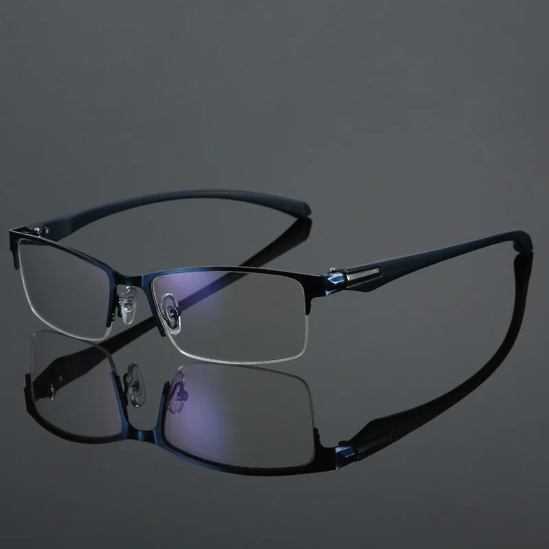 Vintage Unisex Half-Frame Anti Blue Light Business Eyeglasses