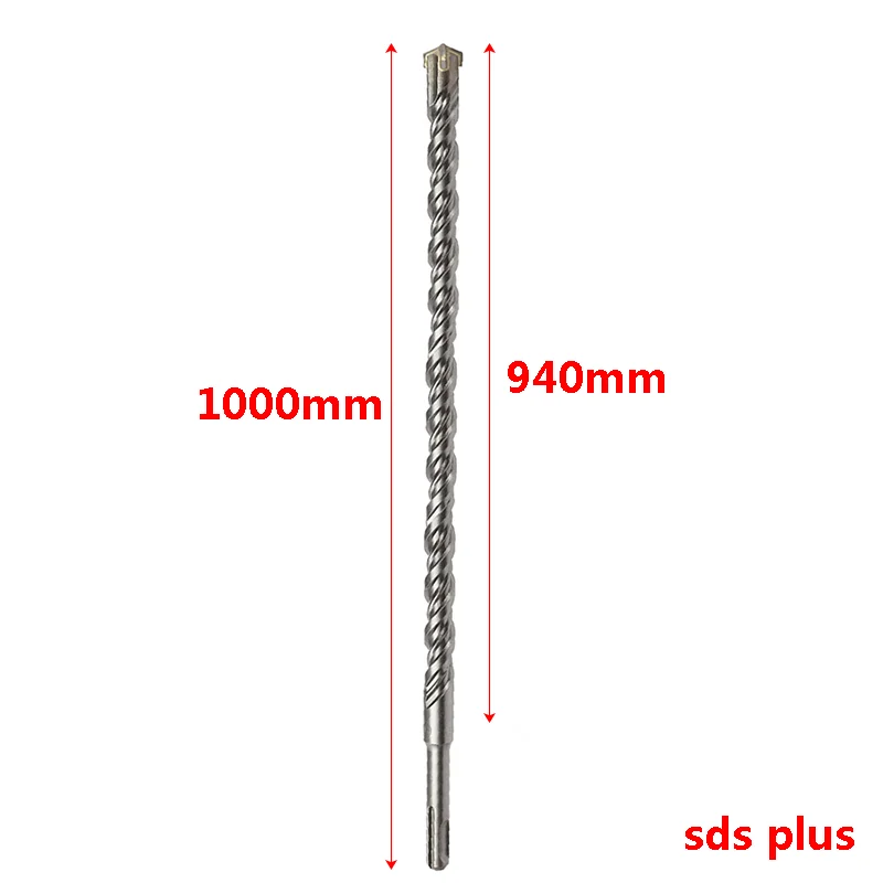 1000mm 1pcs SDS PLUS 엑스트라 롱 비트 연장 비트 크로스 비트 로터리 해머 비트. 콘크리트, 벽, 돌 펀치