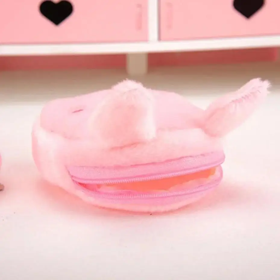 1 Pcs Cute Little Pink Pig Bag, Children's Plush Coin Purse Creative Cute Girl Storage Portable Coin Bus Card Bag
