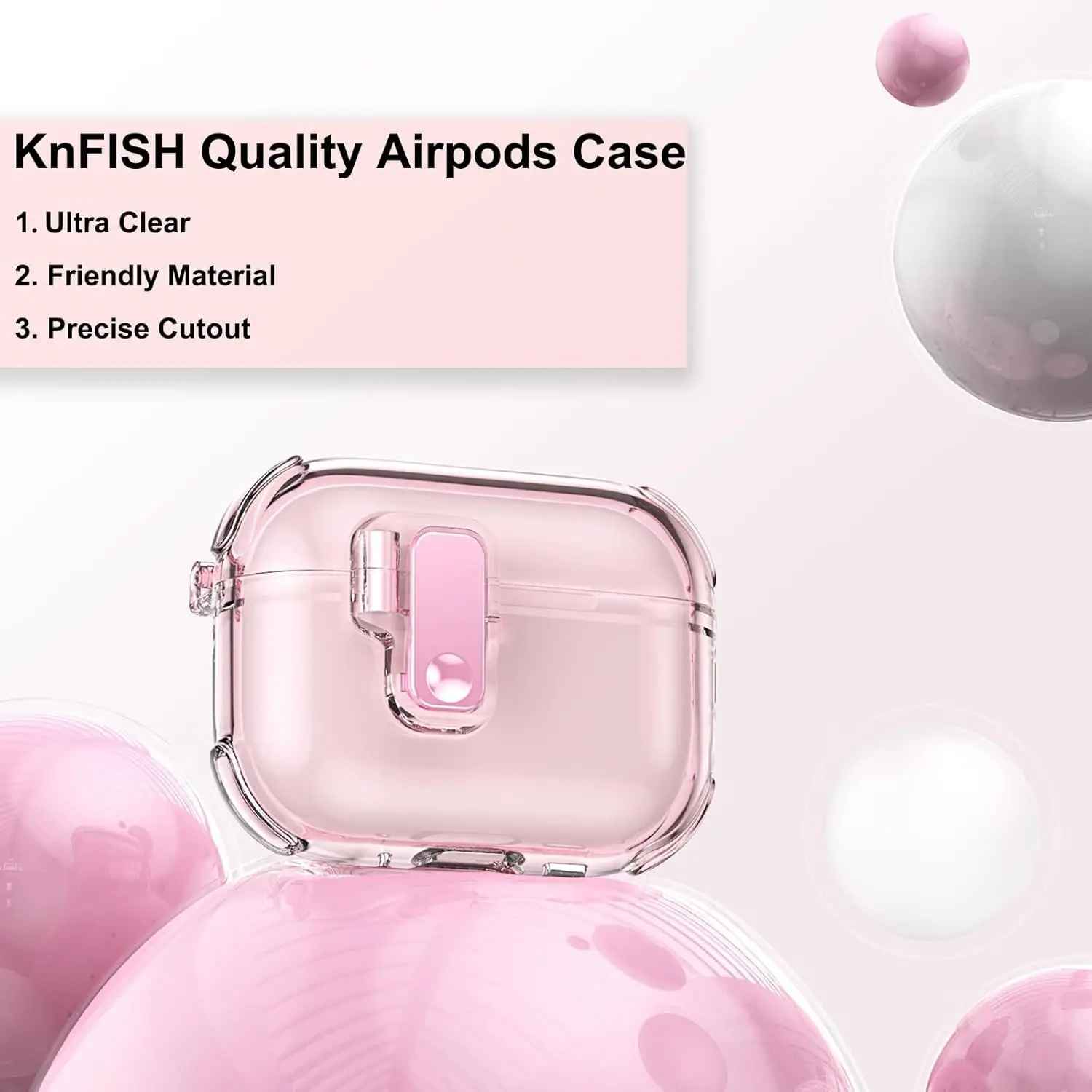 Transparent TPU Earphone Case with Secure Lock and Lanyard