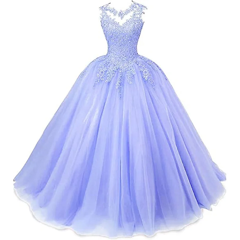 Quinceanera Dresses Sheer Neck Ball Gown Vintage Lace Formal Princess Birthday Party Customized