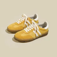 Chaussures Décontractées Sportives Basses Adidas pour Femme Printemps 2025 Nouveauté Rétro Américain en Cuir Dequn Polyvalentes Confortables Semelle en Caoutchouc 3