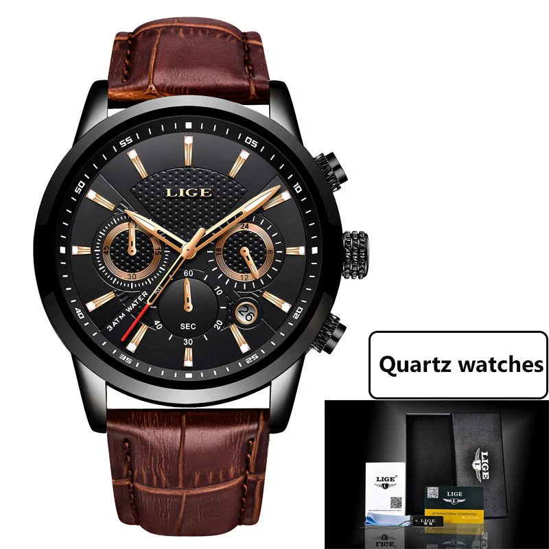 LIGE Men Watch Top Brand Mens Mechanical Watches Automatic Tourbillon Skeleton Watch Men Calendar Relogio Masculino dropship+Box 
