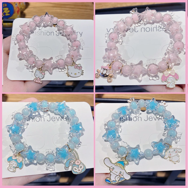 Kawaii Hello Kitty Y2K Bracelet Cinnamoroll Cartoon Anime Sanrio Bangle My  Melody Jewelry Charms Accessory Birthday Girls Gift - AliExpress