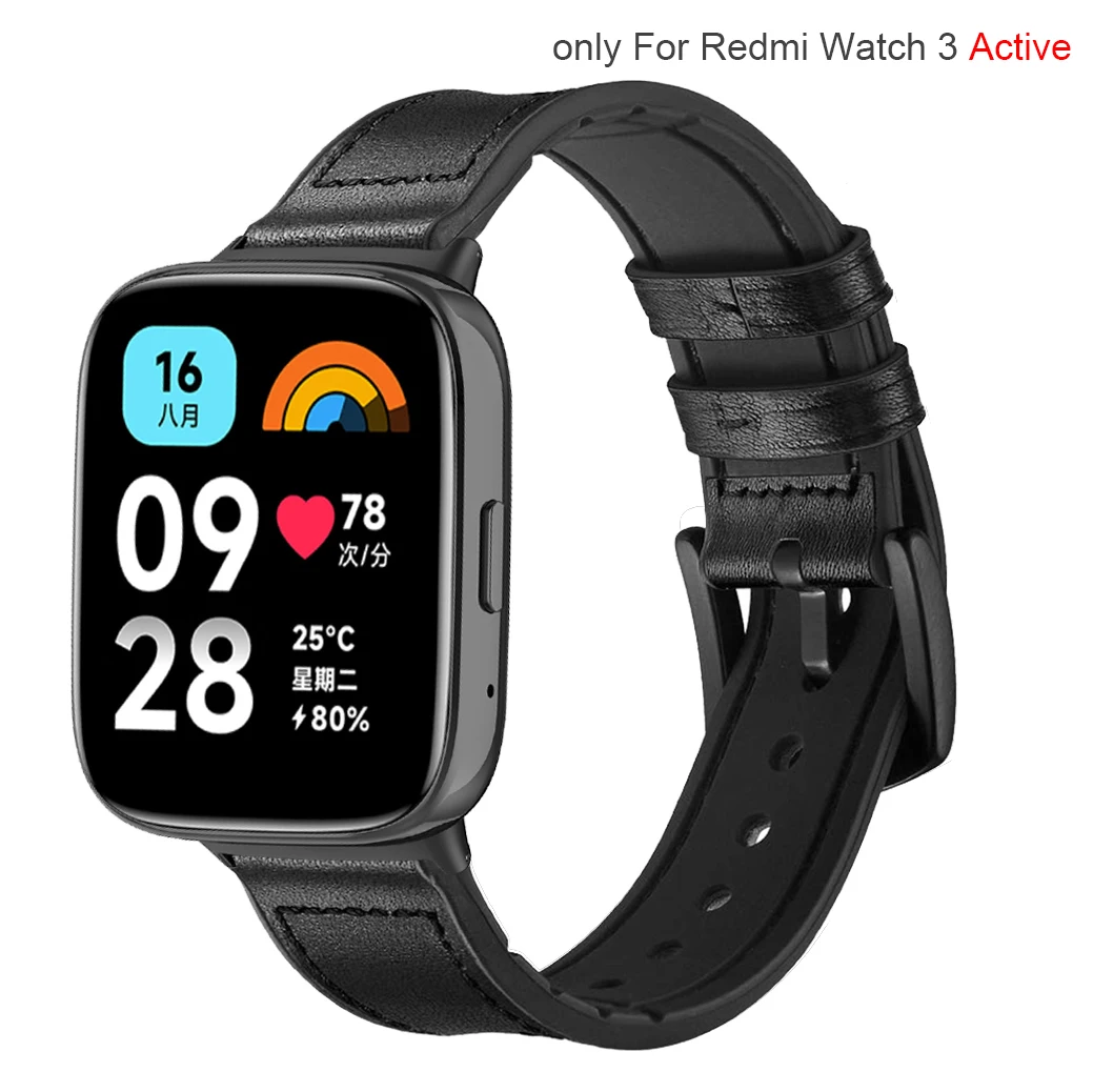 

Мягкий силиконовый ремешок из натуральной кожи для Redmi Watch 3 Active Premium, ремешок для браслета, ремешок с петлей для Redmi Watch 3 Active