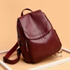 Ladies Bookbag Rucksack Women Large Capacity Backpack Purses High Quality Leather Female Vintage Bag School Bags Travel Bagpack 2