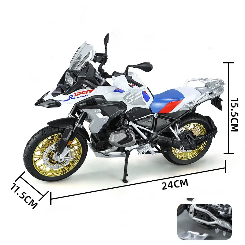 New 1:9 BMW R1250 GS ADV Alloy Die Cast Motorcycle Model Toy Vehicle Collection Sound and Light Off Road Autocycle Toys Car 6