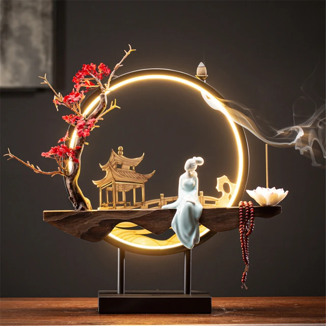 Led Light Backflow Incense Burner USB Light Circle Simulation Tree