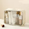 1PCS Travel Organizer Bath Toiletry Wash Storage Bag Case Black Red Blue Zipper Clear Makeup Bags Pouch Women's Cosmetic Bag 4