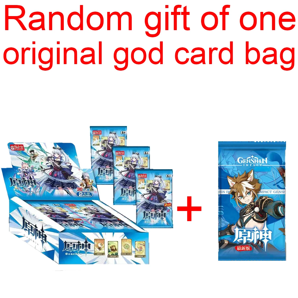 절판된 원신 임팩트 카드 애니메이션 게임 TCG 컬렉션 팩 부스터 박스, 희귀 SSR 주변 장난감, 어린이 가족 선물