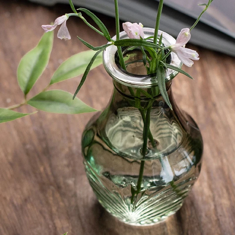 Glass Bud Vase Set of 4 Tabletop Centerpiece Vase For Home Indoor Decoration Unique Wedding Housewarming Gift Vases For Flowers 5