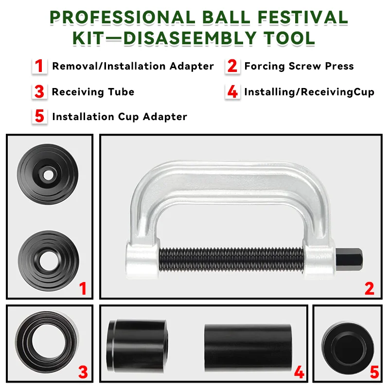 Kit Presse à Rotule 21 Pièces DHA - Pour Joints Et Goupilles - Compatible 2WD/4WD - Acier Forgé