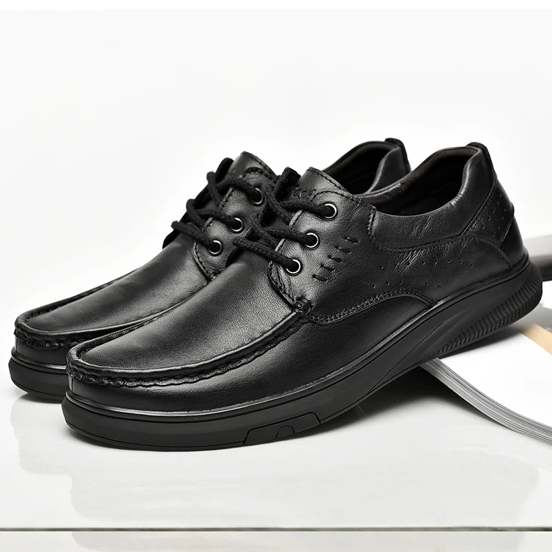 Golden Sapling Genuine Leather Men's Casual Shoes Business Loafers Fashion Leisure Flats for Men Office Party Wedding Moccasins