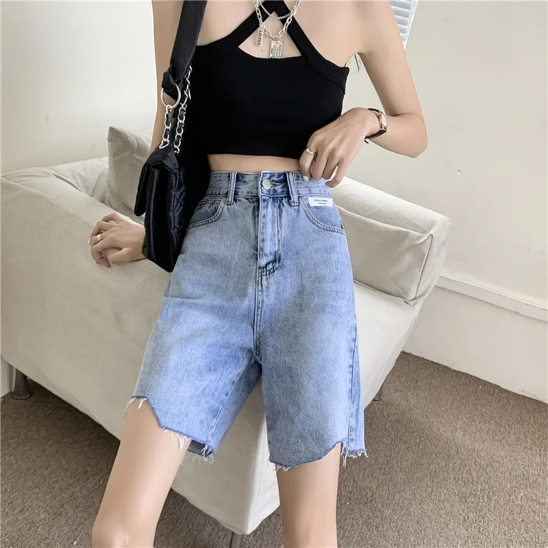 trendy clothes Women Summer Half Denim Shorts Y2K High Waist Blue Irregularity Jeans Shorts 2022 Casual Washed Short Pants Female Ropa Mujer african dresses