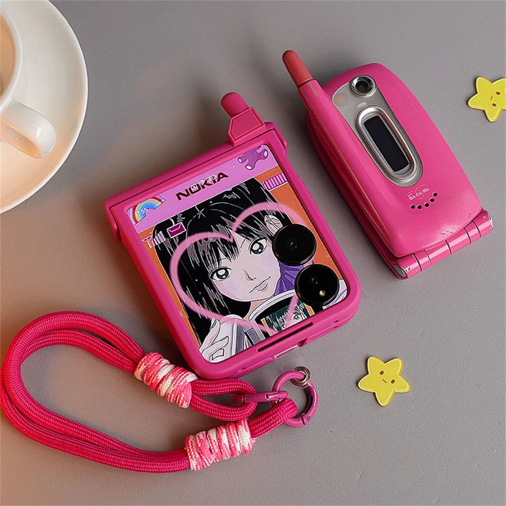Kawaii Mobile Phone Case with Strap - Cute Girl Design