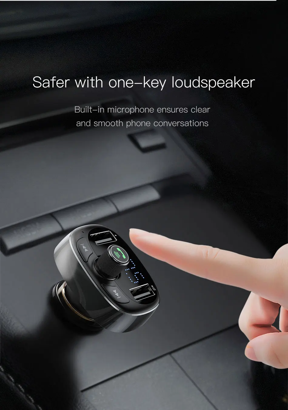 Car FM Transmitter Handsfree Bluetooth Modulator 3.4A Fast Dual USB Car Charger