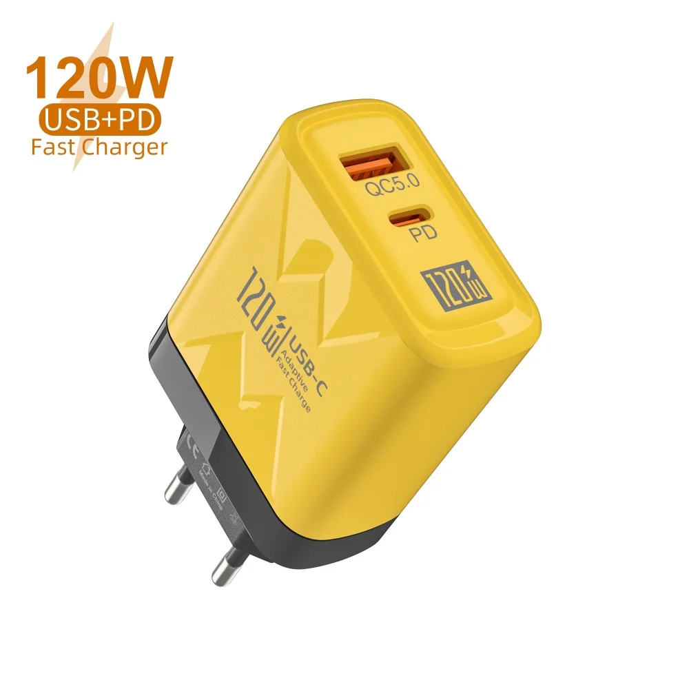 Total 120W USB High Speed Charger Fast Charging Type C Wall Adapter PD Quick Charge 3.0 USB C Fast Charger Type C Household
