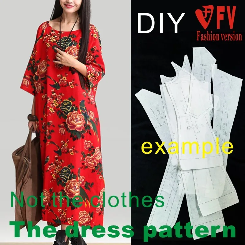 Dress Sewing Pattern Template Cutting Drawing Clothing DIY BLQ-254