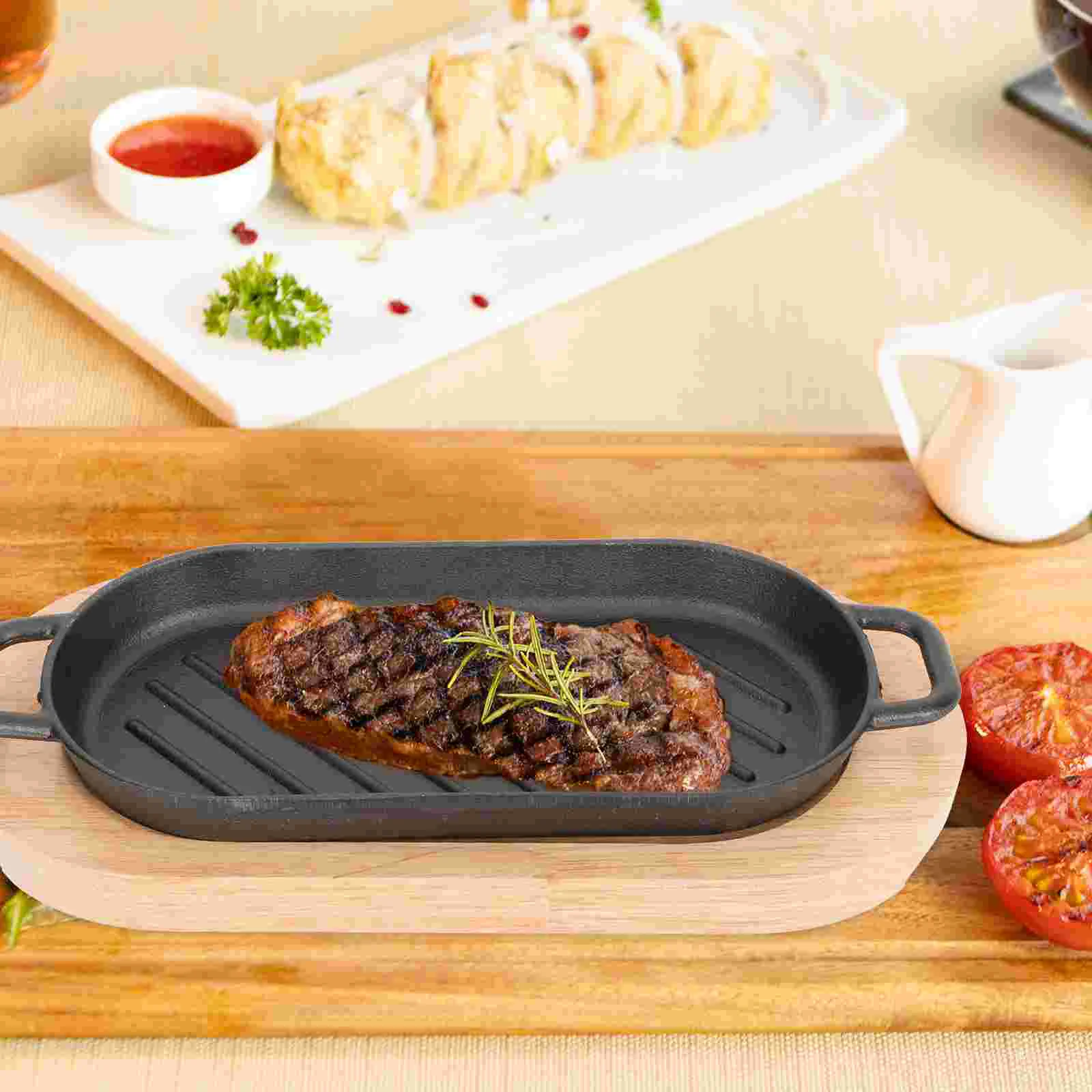 

Griddle Pan Steak Plate Grill Dish Commercial Non-stick Barbecue Tray Grilled Fish