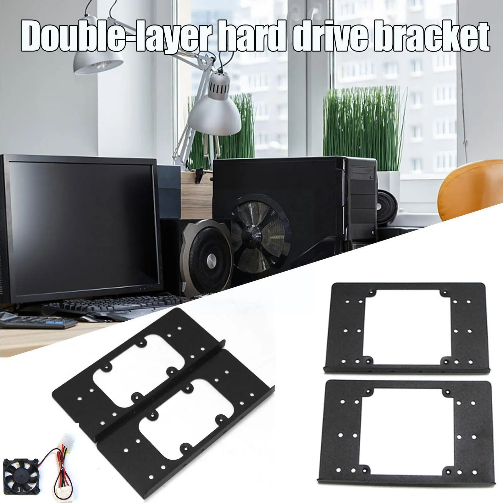 3.5 Inch Hard Drive Lshaped Aluminum Bracket Chassis Holder Expansion