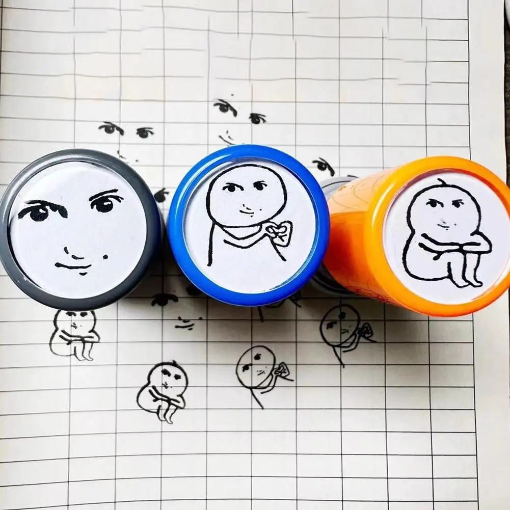 재미있는 셀프잉킹 스탬프, 독창적인 얼굴 멘즈 씰, 어린이 학생 포상용 DIY 씰, 문구 선물, 참신한 장난감