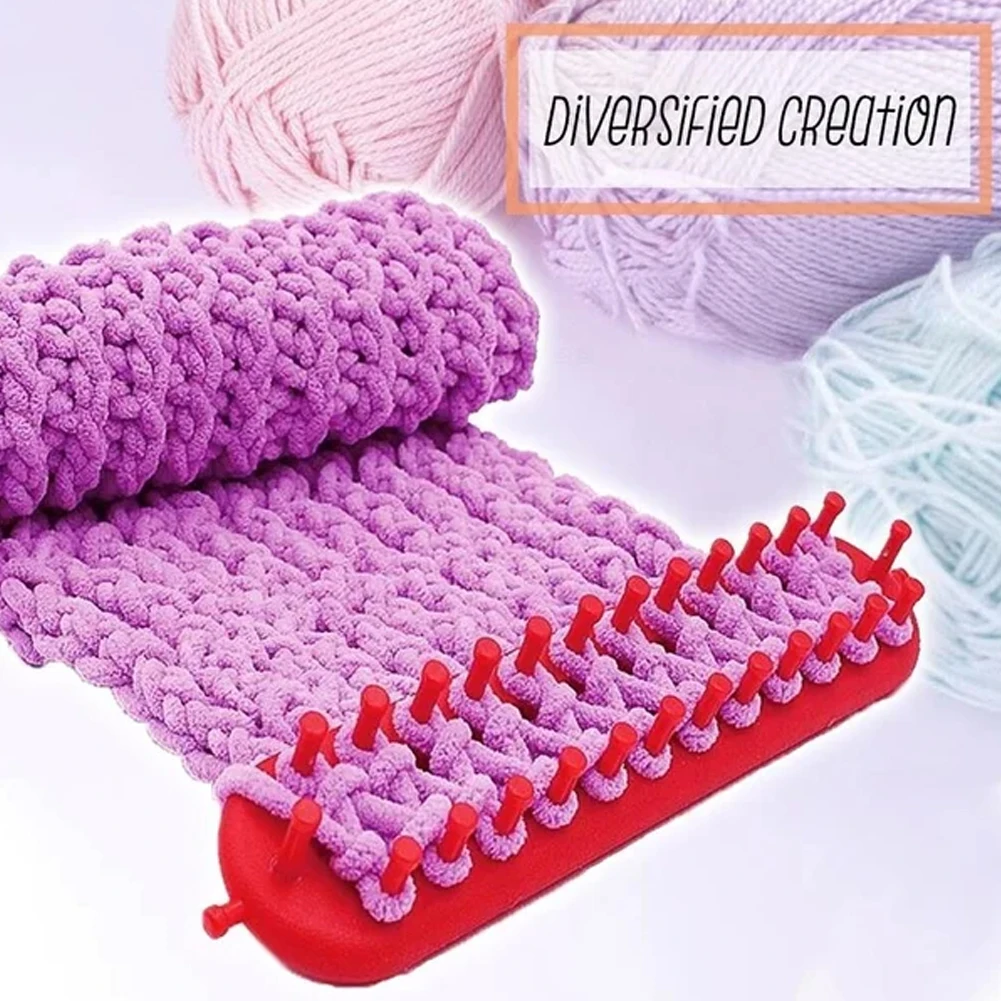 DIY Sweater Knitting Machine with Crochet Hooks Rectangular Knitting Loom  Kit Weaving Scarf Hat Shawl Stitching Tool Crochet