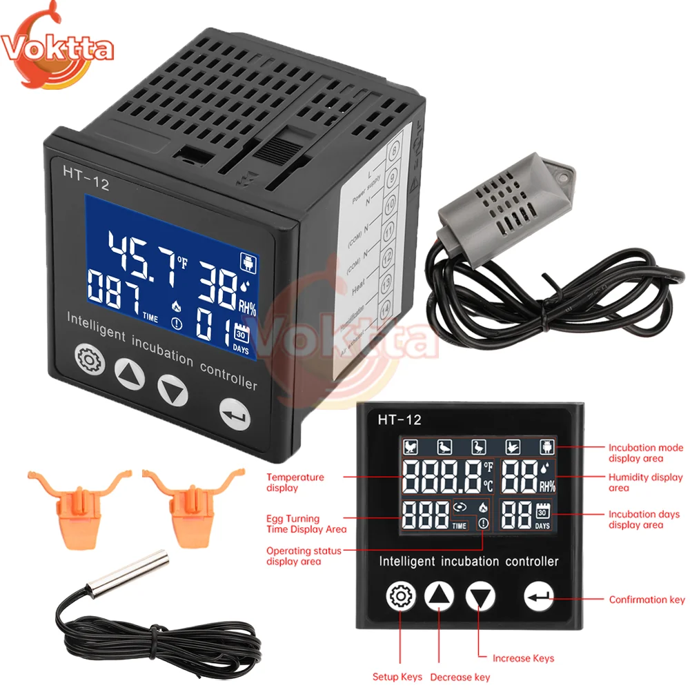 Regolatore Automatico Di Temperatura E Umidità Per Incubatrice Uova – Con Doppia Sonda, 7 Uscite, 220V