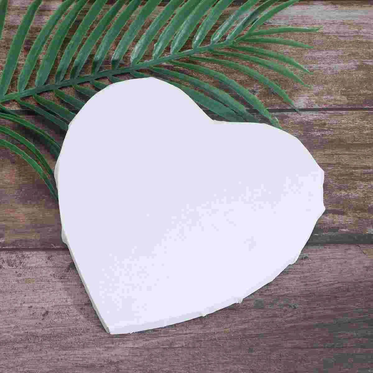

2pcs Love Heart White Blank Canvas Panels Creative Wood Primed Framed Stretched Cotton Panel Board for Painting, Drawing, Oil,