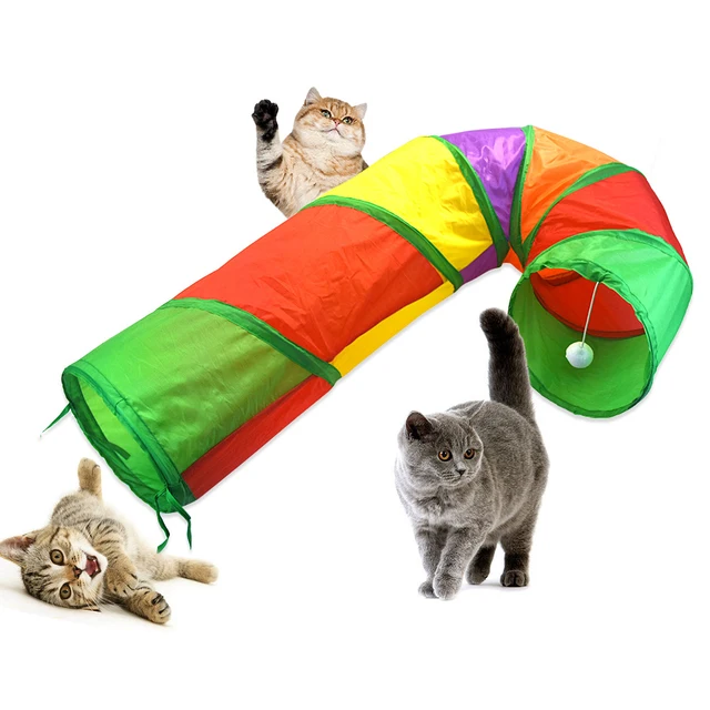 1PC Rainbow J-shaped Cat Tunnel Inddor Interactive Runway Pet Drill Rolling Ground Dragon Kitten Channel Pet Toy Supplies 1PC Rainbow J-shaped Cat Tunnel Inddor Interactive Runway Pet Drill Rolling Ground Dragon Kitten Channel Pet Toy Supplies