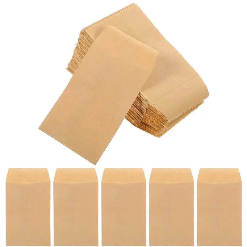 Kraft Paper Envelopes 100pcs Mini Envelopes Seeds Packet Gift Card For Storing Small Items Invitation Photo seed storage envelopes