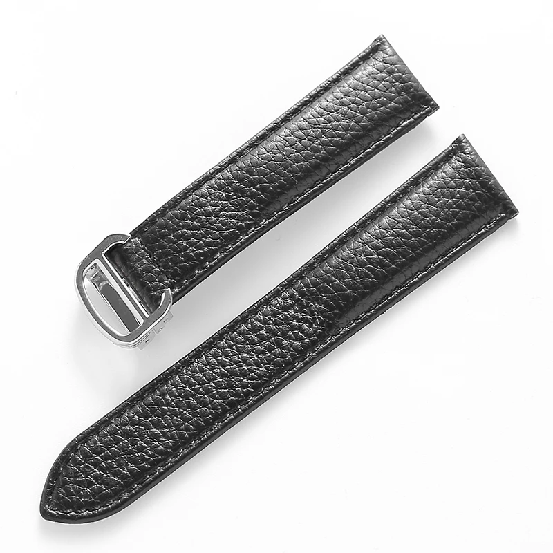 Litchi Soft Leather Watch Strap - Luxury Belt for Men & Women, Replacement Watch Accessory