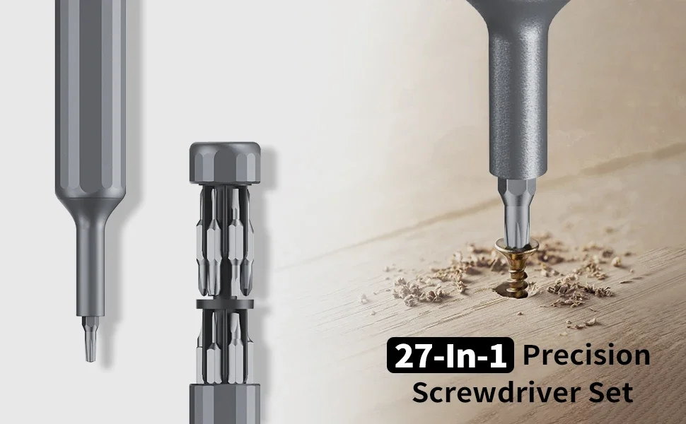 27/39-in-1-Präzisions-Schraubendreher-Set, manueller Stift, kleiner Schraubendreher mit 38 magnetischen Torx-Phillips-Bohrern, Mini-Reparaturwerkzeug – Detail 1