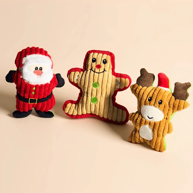 Christmas Pet Chewing Toy for Grinding and Cleaning Teeth Interactive Squeaky Plush Toy for Help Relieve Boredom Pet Toy for Dog 3