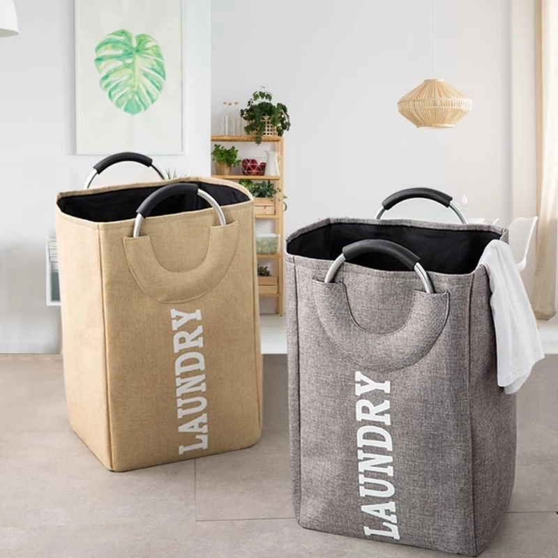 Large Laundry Basket Collapsible Fabric Hamper Foldable Handles Waterproof Portable Laundry Storage Basket Dirty Clothing Bin 5