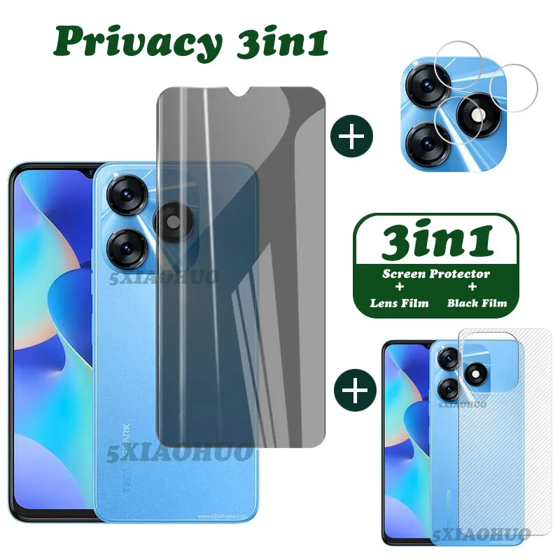 3 In1 Anti-Spia Per Tecno Spark 10 Proteggi Schermo Per Tecno Spark 10C Privacy Glass Per Tecno Spark Go 2023 Vetro Temperato