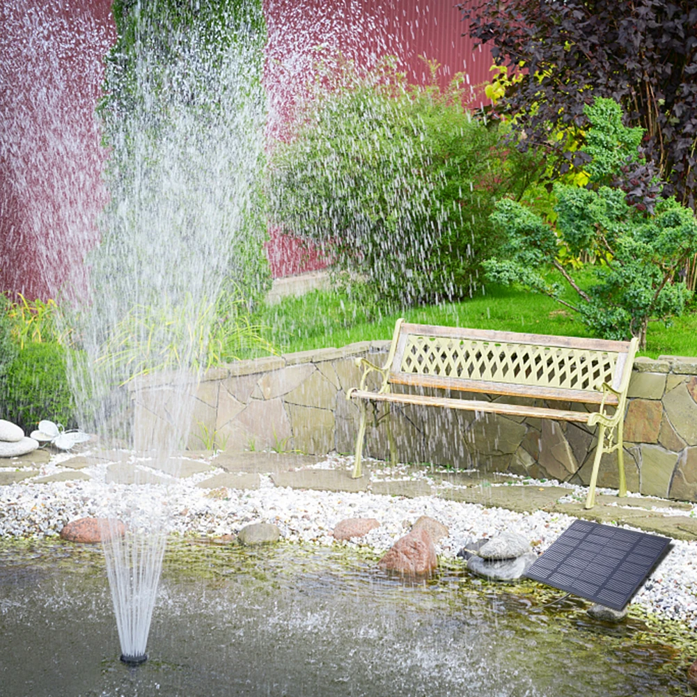 Solar Water Pump with 6 Nozzles Fountain Pump Hydroponics Submersible Decorative Props for Bird Bath Pond Garden Decor solar fountain solar fountain pump solar water pump bird bath supplies