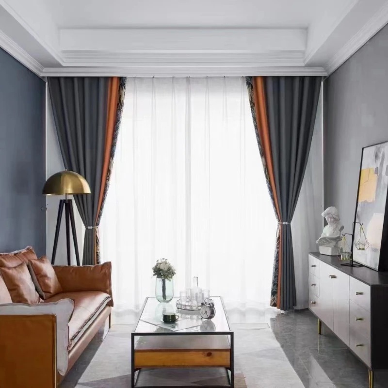 2 Panels European-style Luxury Curtains For Living Room Bedroom Thickened Simple Blackout Curtain Finished Custom Window Drapes