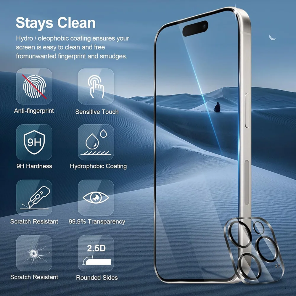รูปสินค้า ฟิล์มกระจกใสป้องกันรอย HD สำหรับ iPhone 11-17 Pro Max