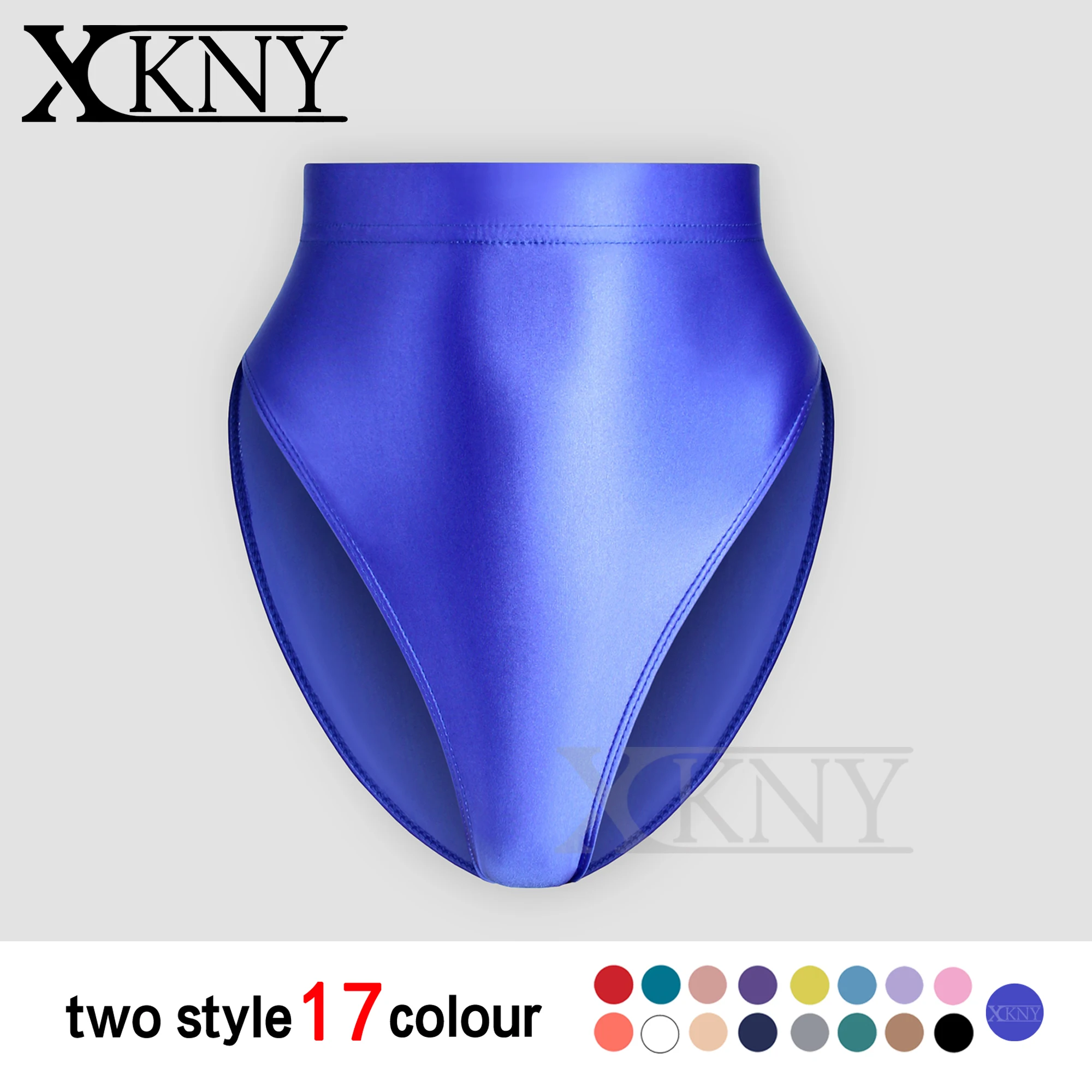 

XCKNY satin glossy t-shaped pants with buttocks sexy solid bikini high waist sexy tights underpants briefs swimming trunks