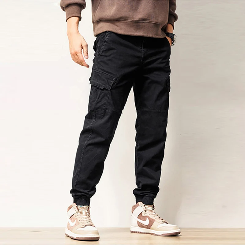 Street Fashion Men Jeans Big Pocket Designer Casual Cargo Pants Hombre Khaki Black Hip Hop Joggers Men Wide Leg Loose Trousers
