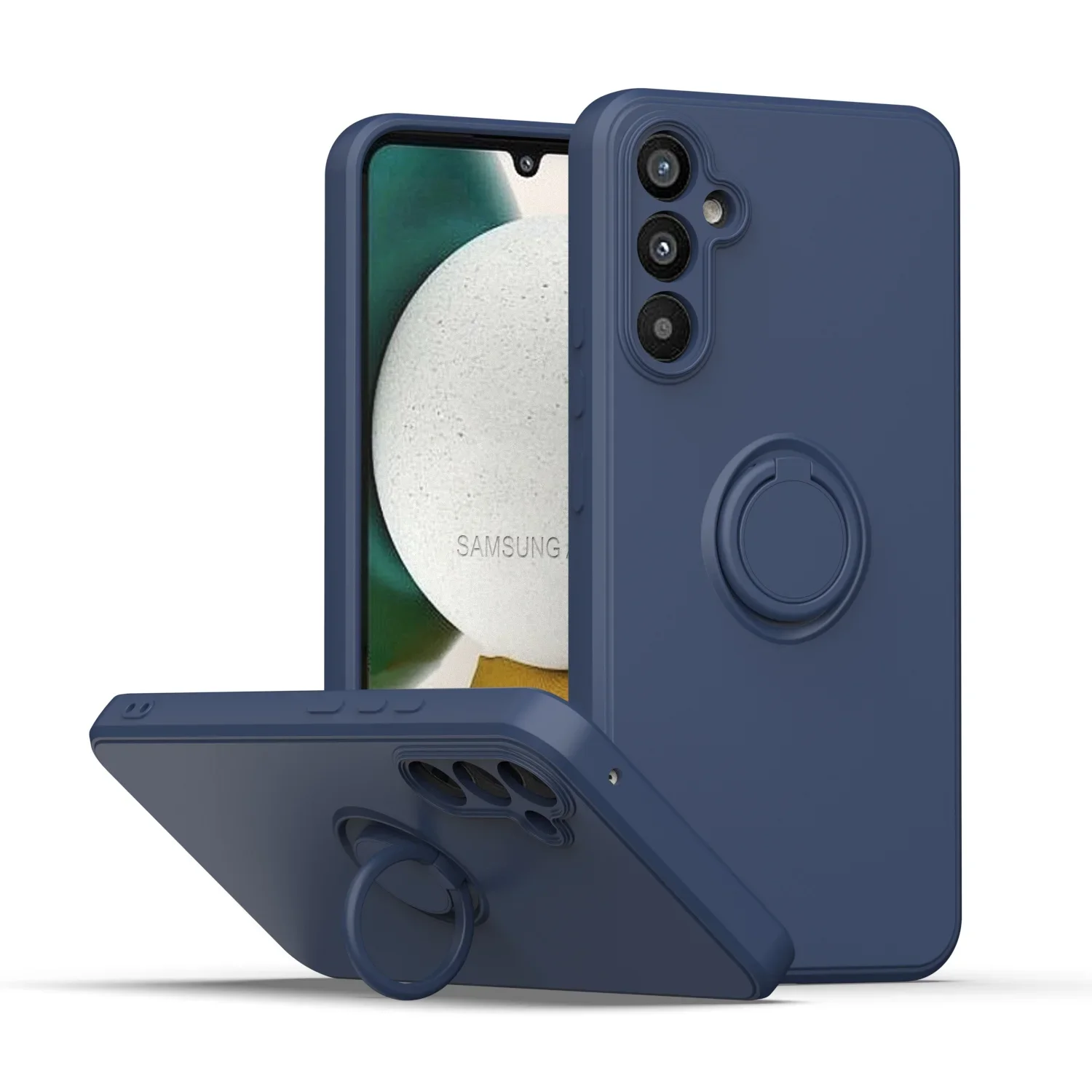 Magnetic Holder Ring Case - Liquid Silicone Phone Cover