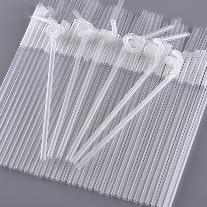 100pcs/pack Transparent Drinking Kunstst of Straws Bar Party Wedding Kitchen pajitas plastique Beverage Clear Straws