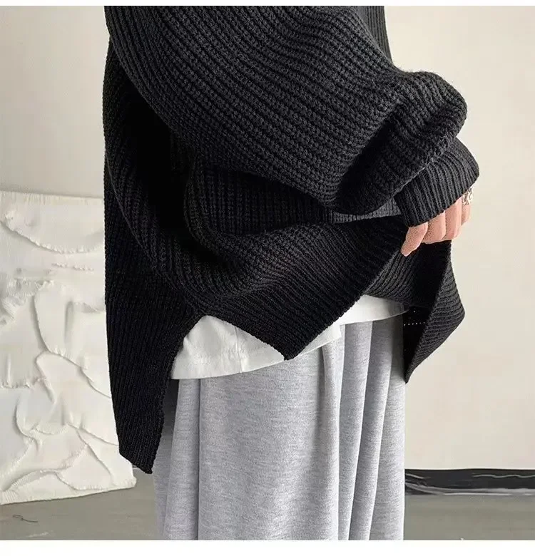 Description Picture 5 of itemAutumn/winter Thickened Sweater Men's Korean Trendy Loose-fit Japanese Knitted Top Casual Style Crew Neck Pullover Jacket