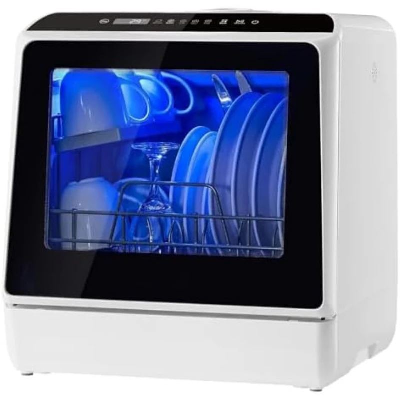 Countertop Dishwasher, 6 Programs Portable Dishwashers with 5L Built-in Water Tank, No Hookup Needed, Baby Care